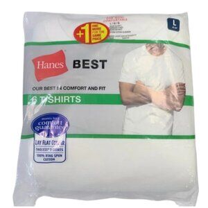 Hanes Best Men's White T-Shirt Pack - 6 Pack (Large) Minimalist Basics Normcore